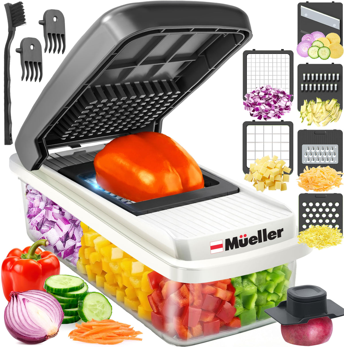 Mueller Home chopper and mandoline overview for versatile quick meals