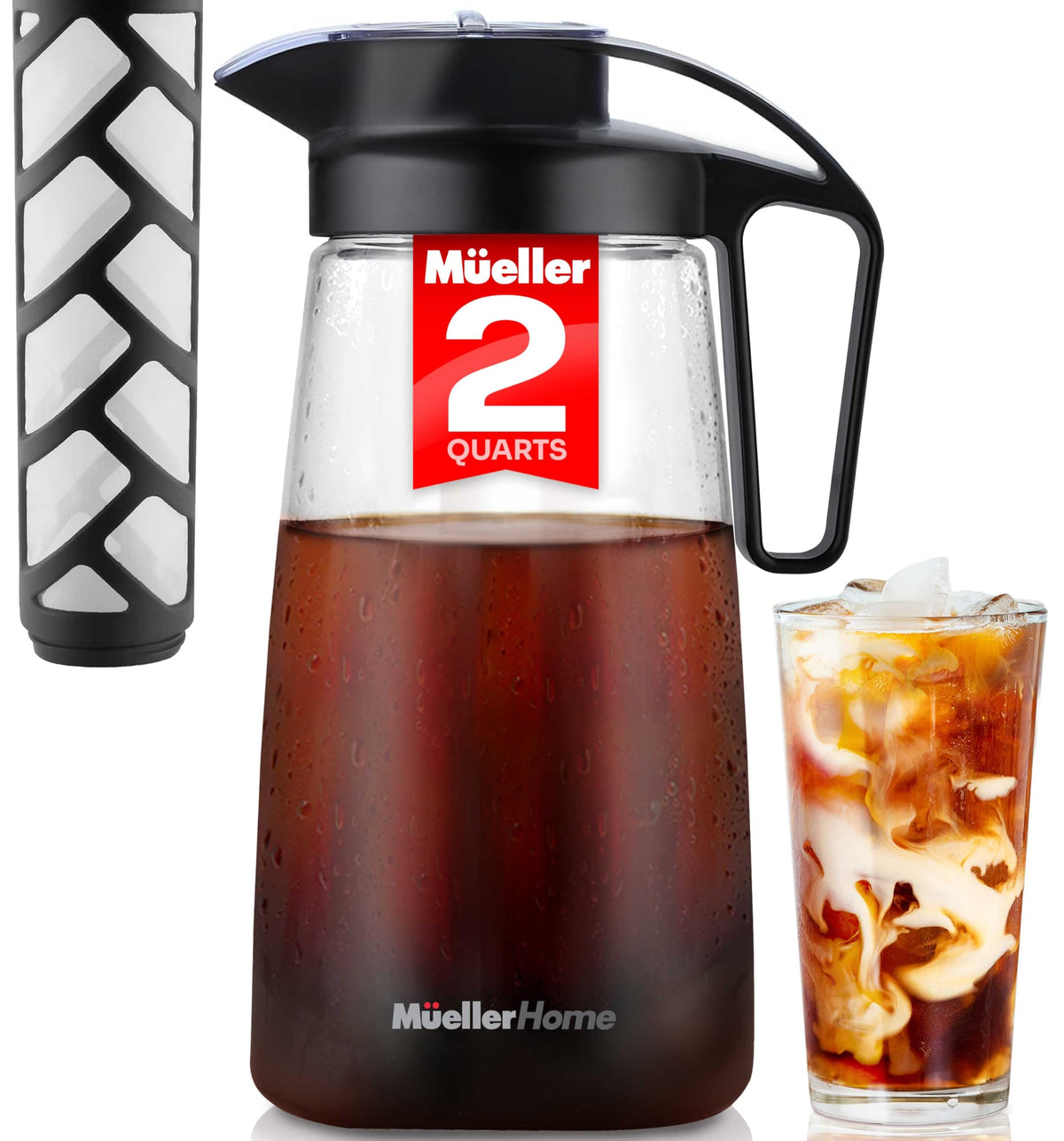 MUELLER HOME cold brew pitcher with pour spout for easy serving