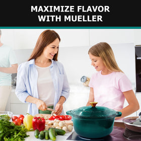 Mueller Home Duracast wide ergonomic handles for safe lifting and transport.