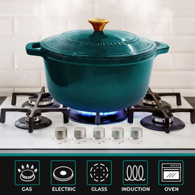 Mueller Home Duracast is oven safe up to 500°F for high heat cooking.