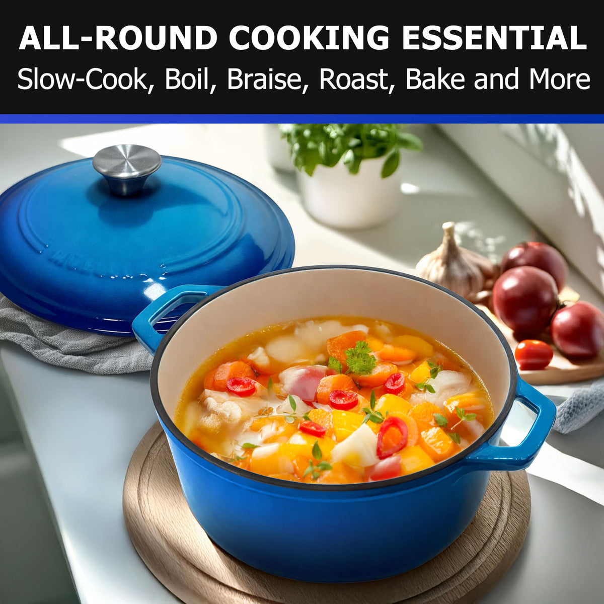 Mueller Home Dutch oven can go from stove to oven up to 500°F