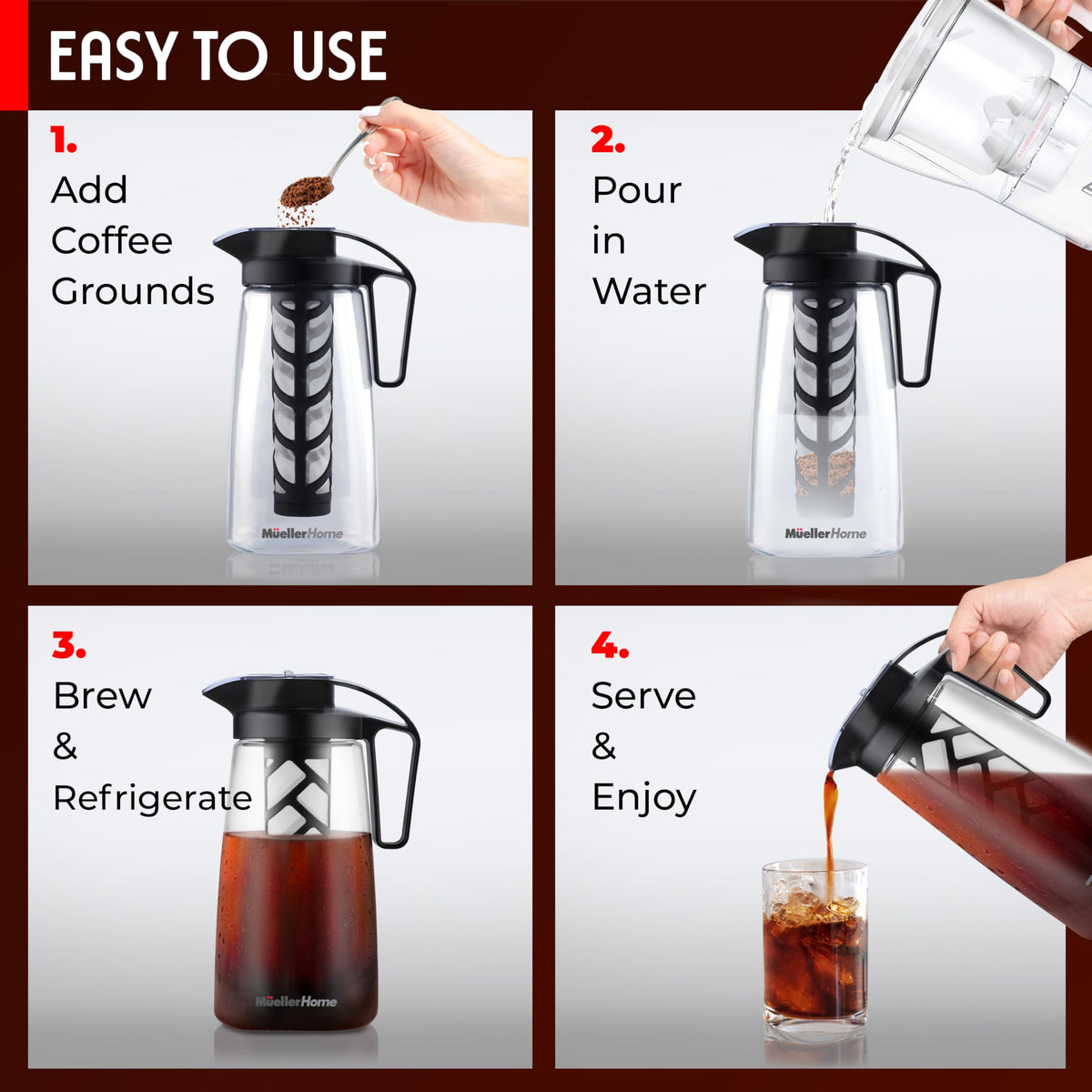 MUELLER HOME ergonomic handle for comfortable pouring