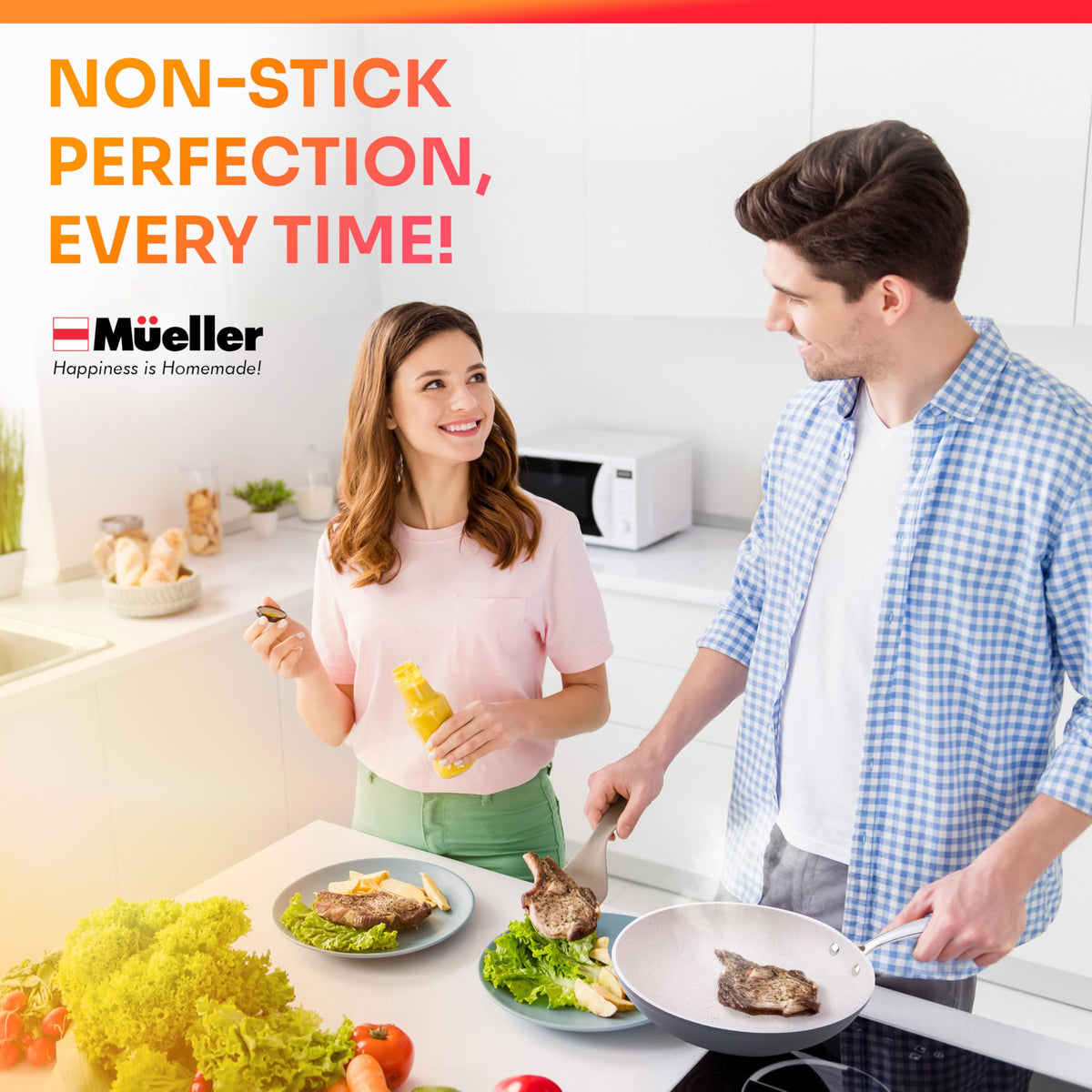 Mueller Home frying pan in grey finish adds modern style to the kitchen