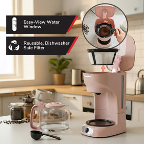 Mueller Home keep-warm function maintains heat for enjoying coffee