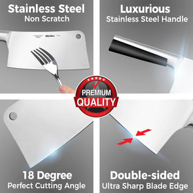 Mueller Home cleaver handle grip shows ergonomic, durable design