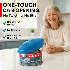 Mueller Home One-Touch button in action enables hands-free opening.
