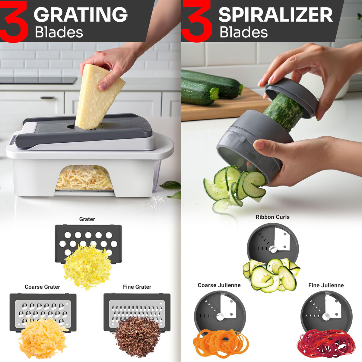 Mueller Home Pro-Series dishwasher-safe design makes cleanup quick and easy.