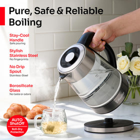 MUELLER HOME kettle lid removed for easy cleaning and refilling.