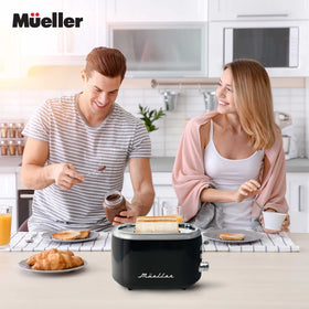 MUELLER HOME Retro Toaster 2 Slice stainless steel exterior for durable daily use