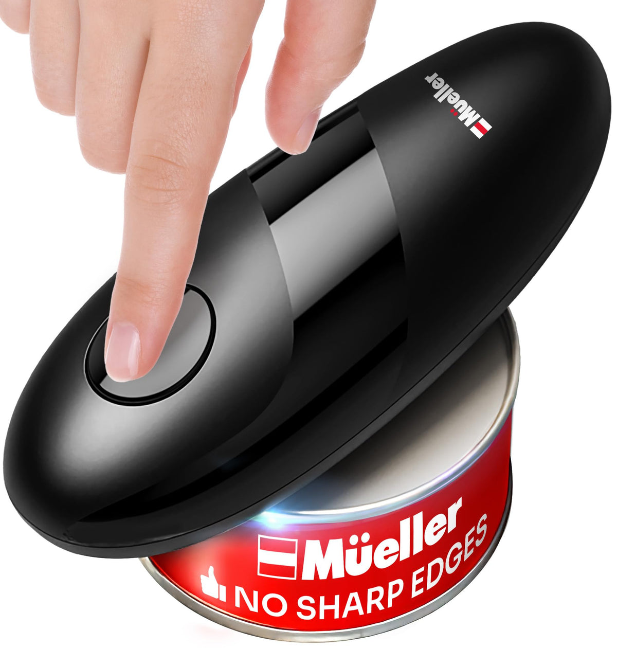 MUELLER HOME SmoothEdge Auto Opener on button for effortless one-touch operation.