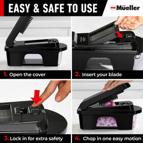 Mueller Home Ultimate 12-Blade Chopper is compact and stores easily.