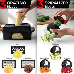 Mueller Home Ultimate 12-Blade Chopper is dishwasher-safe for easy cleanup.
