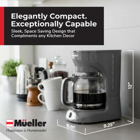 MUELLER HOME clear water level window aids precise filling and easy monitoring