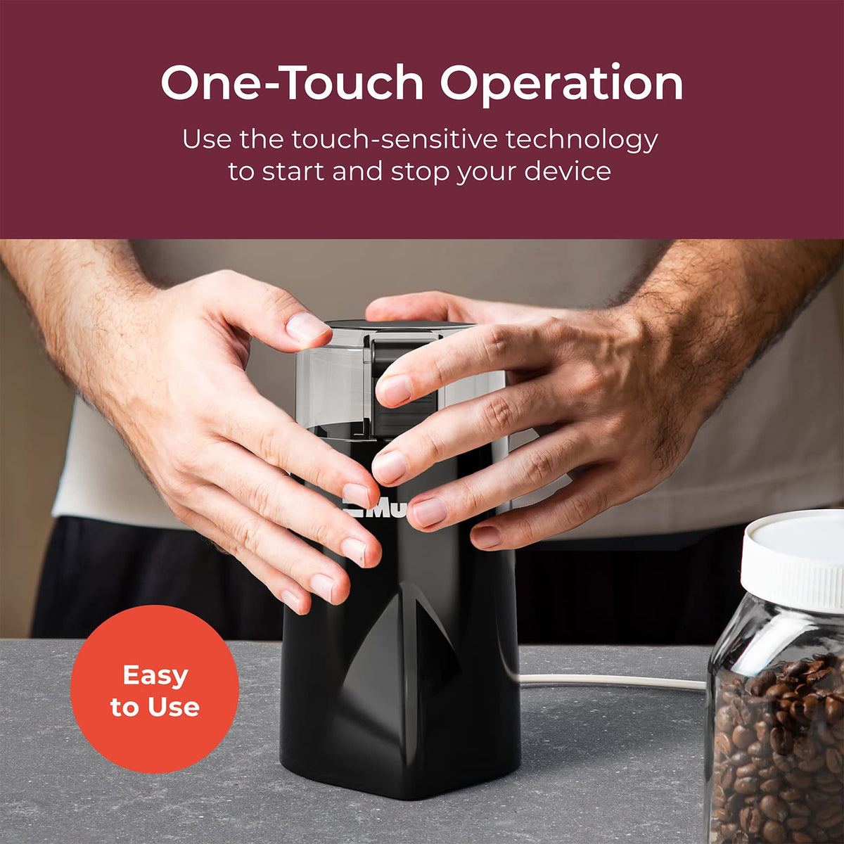 Mueller Living HyperGrind large-capacity bowl handles batch grinding for meals.