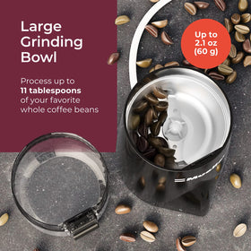Mueller Living HyperGrind stainless-steel blades deliver durable, efficient grinding.