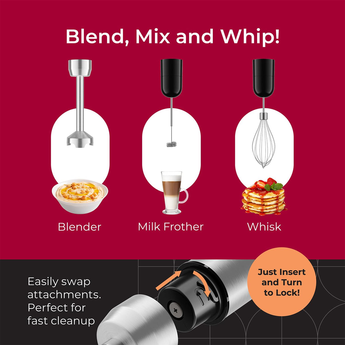 MuellerLiving Ultra-Stick whisk attachment whipping cream quickly