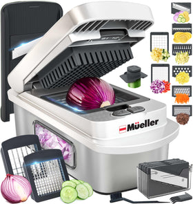 Mueller Pro-Series 10-in-1 chopper top view improves prep efficiency