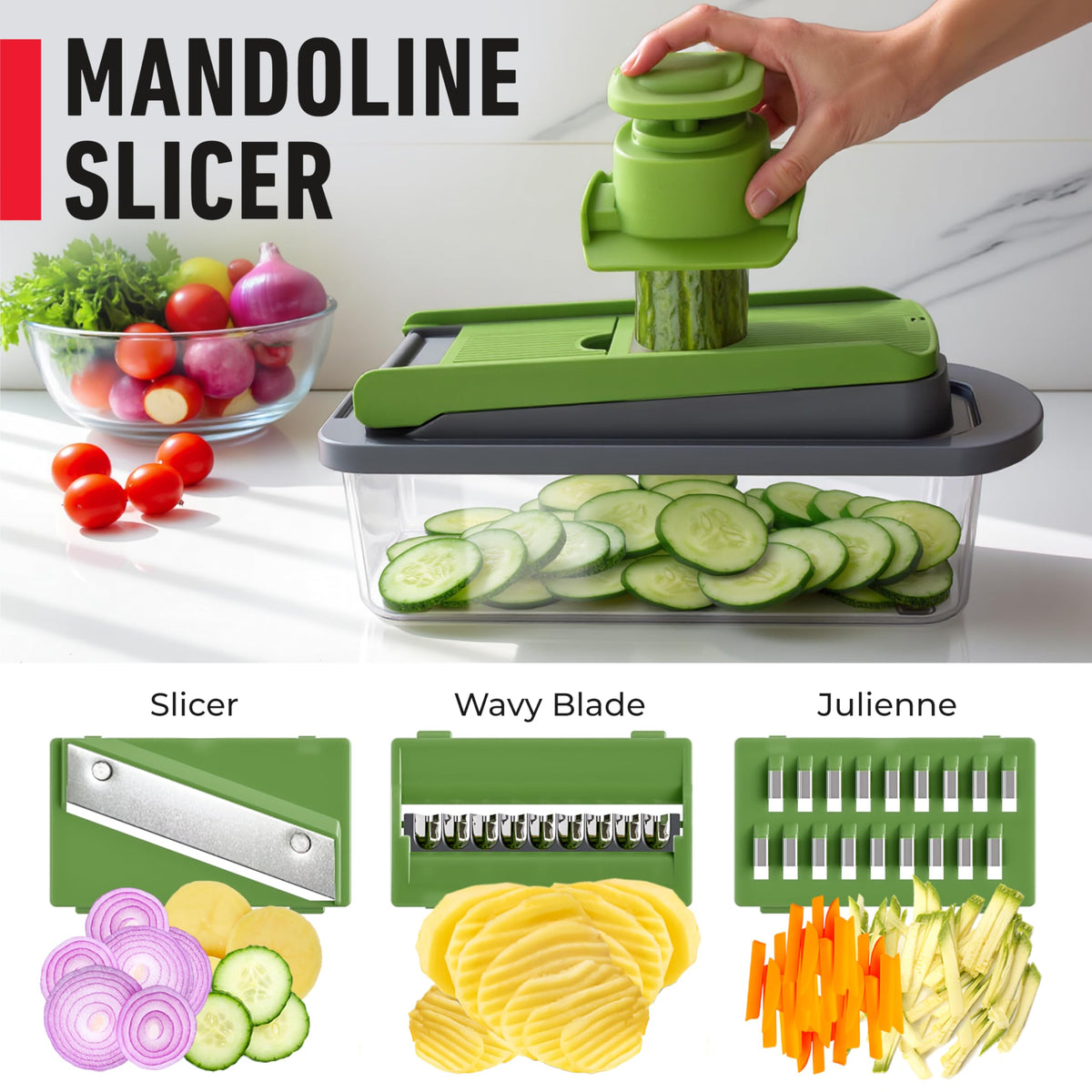 Mueller Pro-Series cabbage shredding demonstration for fast coleslaw prep