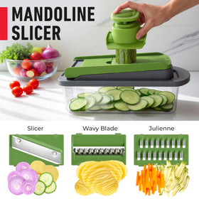 Mueller Pro-Series cabbage shredding demonstration for fast coleslaw prep