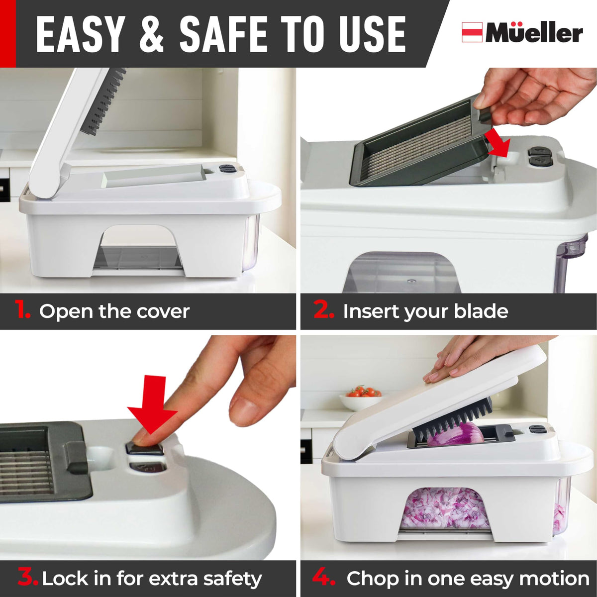 Mueller Pro-Series compact storage fits neatly on any counter.