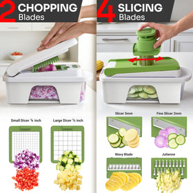 Mueller Pro-Series food holder stabilizes small veggies during slicing.