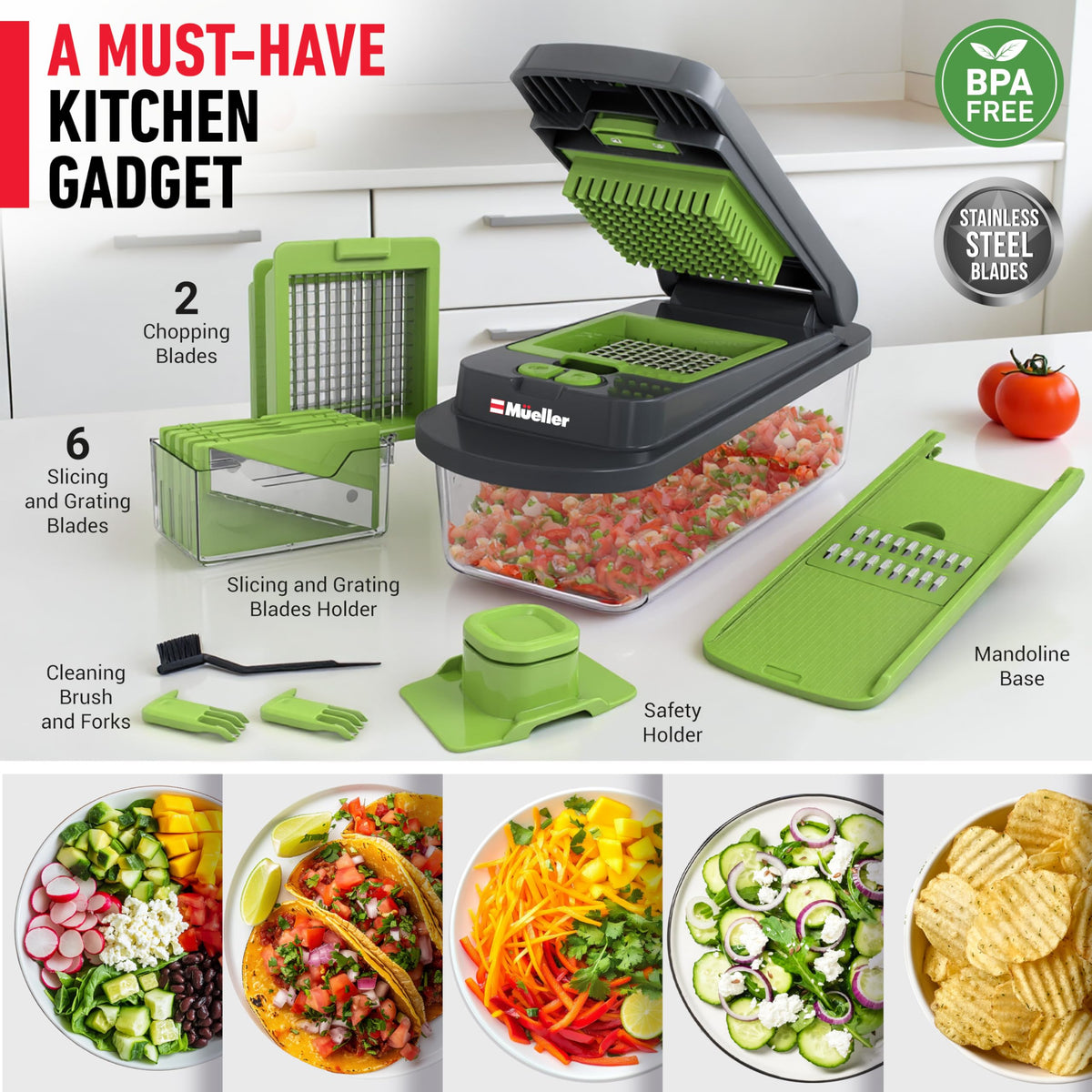 Mueller Pro-Series onion dicing for fast, uniform results