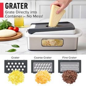 Mueller Pro-Series slicing action captures quick diced vegetables for weeknight meals