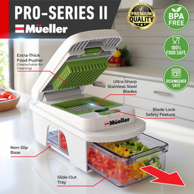Mueller Pro-Series spiralizer with three blades for veggie pasta.