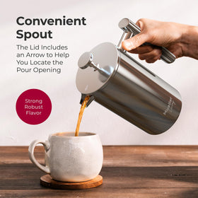 MuellerLiving French Press camping scene highlights portable brewing on the go.