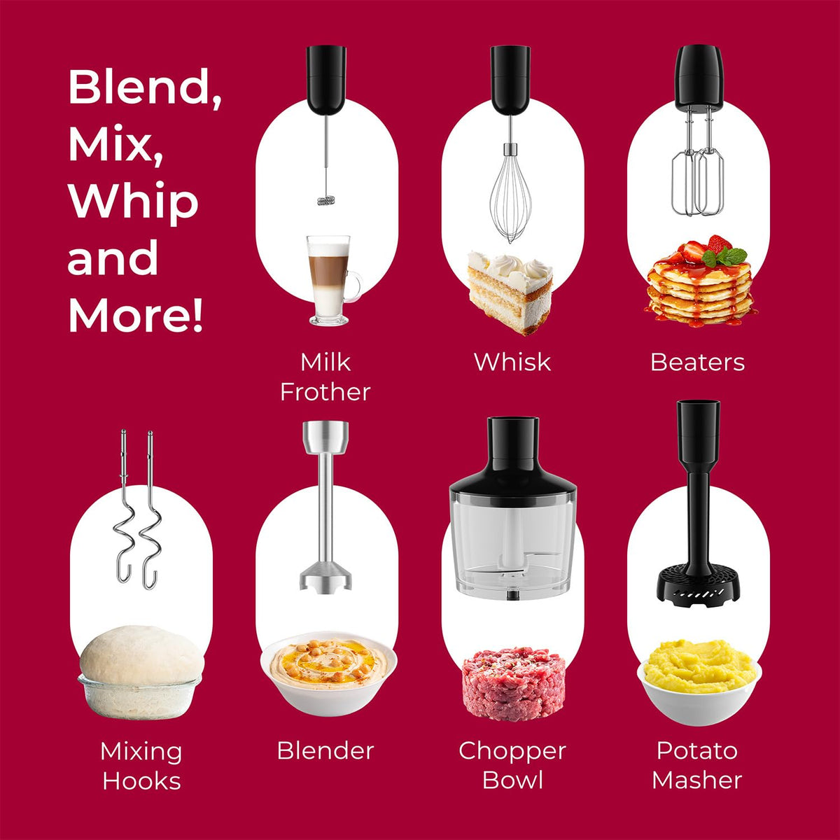 MuellerLiving milk frother attachment for creamy foams and lattes