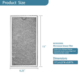 MUEYTE aluminum microwave filter close-up highlights quick, tool-free replacement