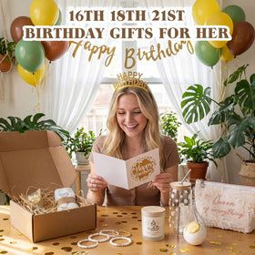 MUGIQUE kraft Happy Birthday card completes the gift box unboxing