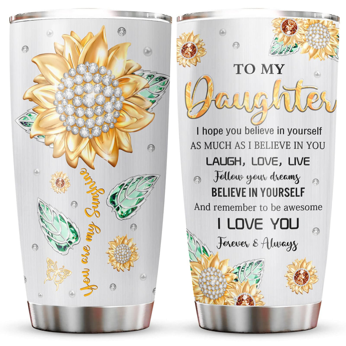 Muilzon 20oz daughter tumbler hero image shows stylish, insulated design ready as a gift