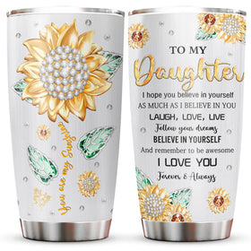 Muilzon 20oz daughter tumbler hero image shows stylish, insulated design ready as a gift