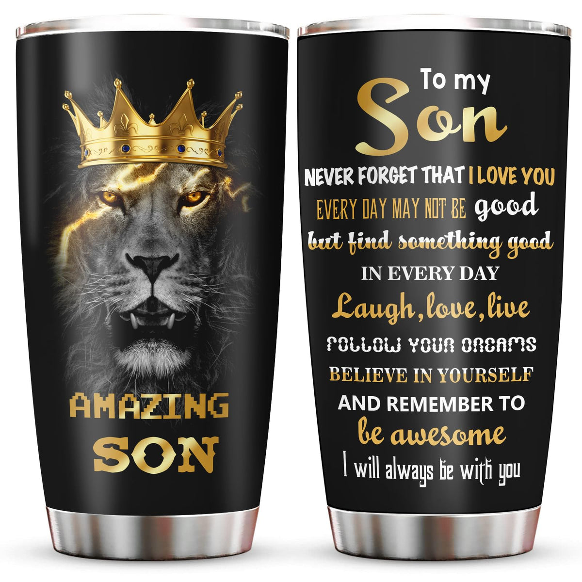 Muilzon to my son 20oz tumbler with an engraved pattern, ideal graduation gift.