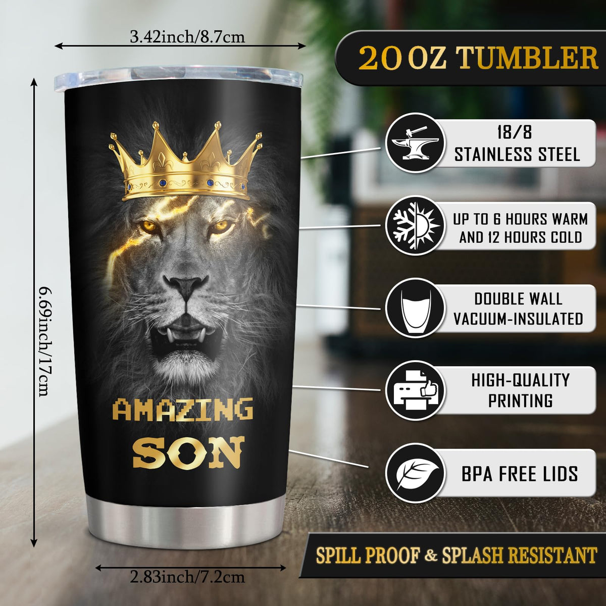 Muilzon 20oz tumbler with heat-insulated design for hot or cold drinks.