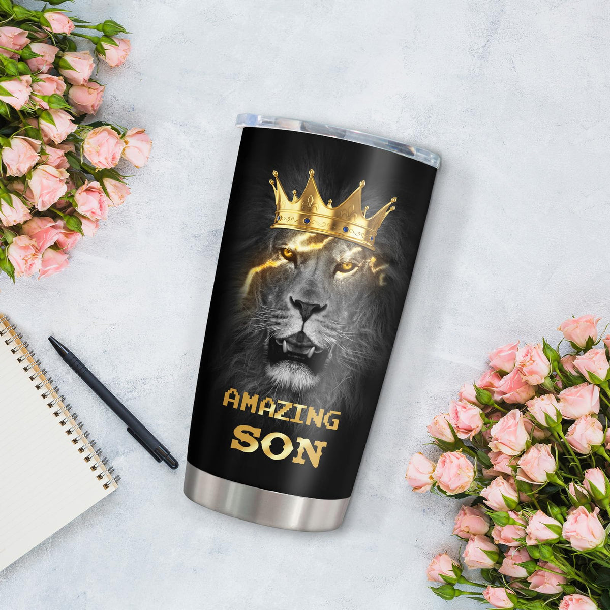 Muilzon 20oz tumbler with non-slip bottom for easy handling.