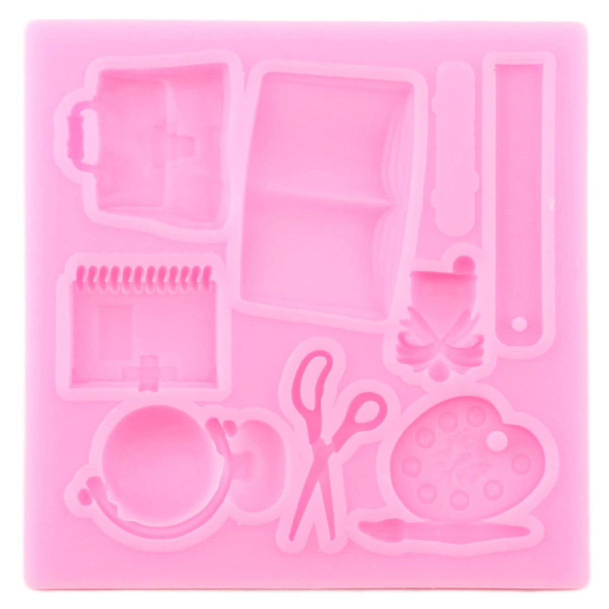 Mujiang back-to-school mold versatile uses across fondant, jelly, wax, and resin crafts.