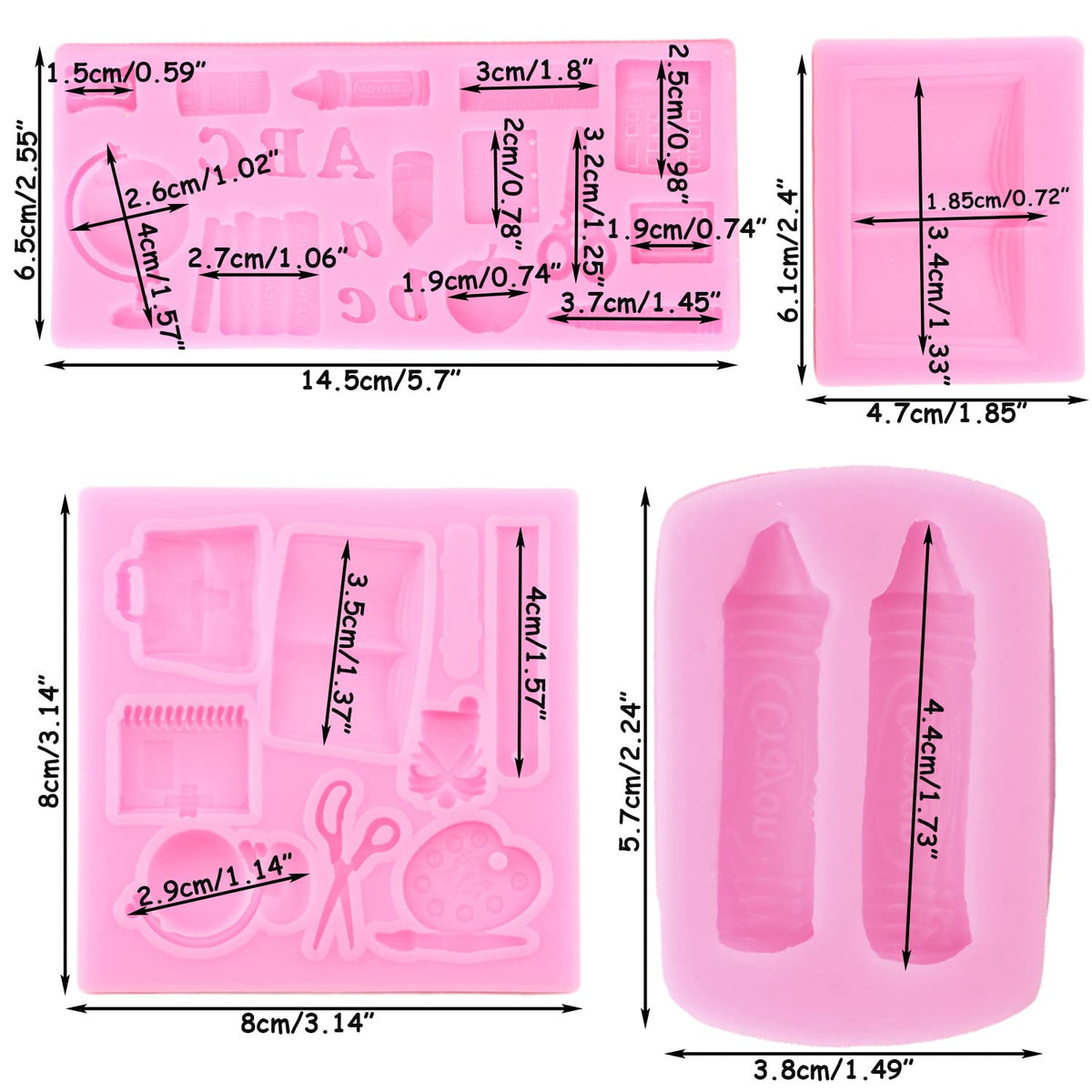 Mujiang book silicone mold detail with school-book shape for elegant cake toppers.