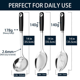 MUJINON 14-in cooking spoon with a long handle for controlled stirring