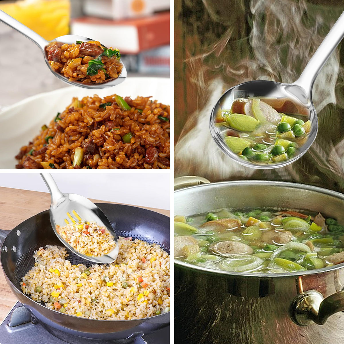 MUJINON heavy-duty handle spoons for busy kitchen tasks