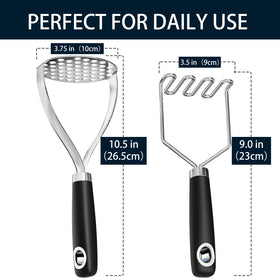 MUJINON multi-purpose mashers suit potatoes, avocado, vegetables, and more.