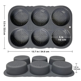 MUJUZE silicone burger bun pans nonstick design for effortless cleanup.