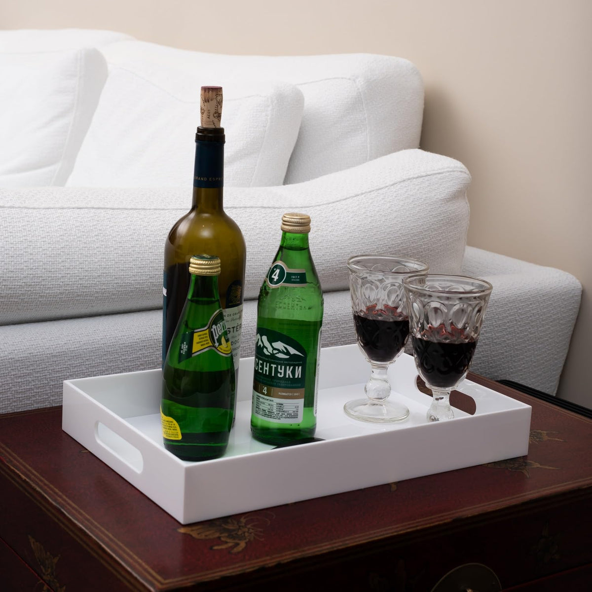 MUKEEN coffee table tray elevates living room serving and presentation