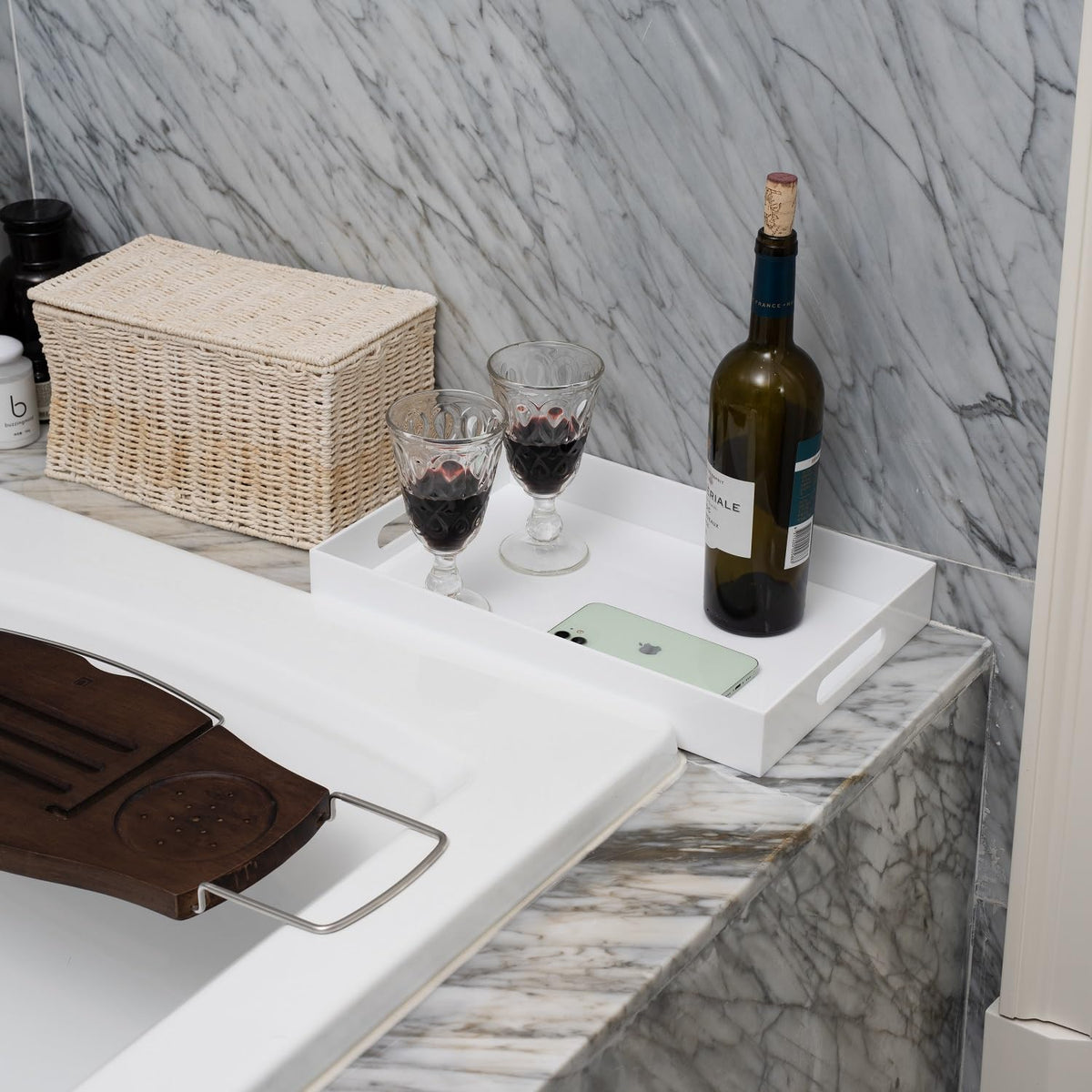 MUKEEN kitchen and bar tray for wine and glassware organization