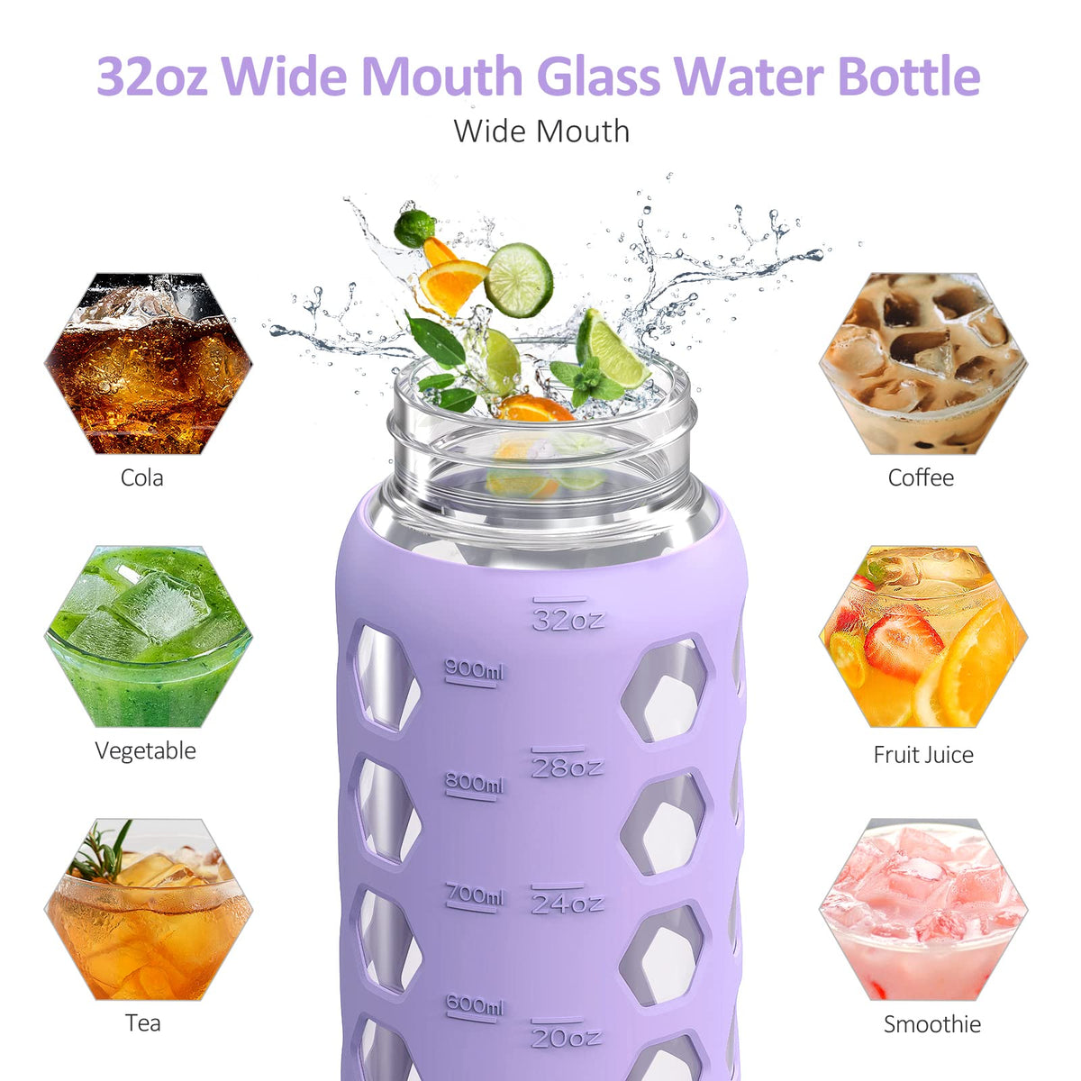 MUKOKO wide-mouth bottle makes cleaning and ice addition simple