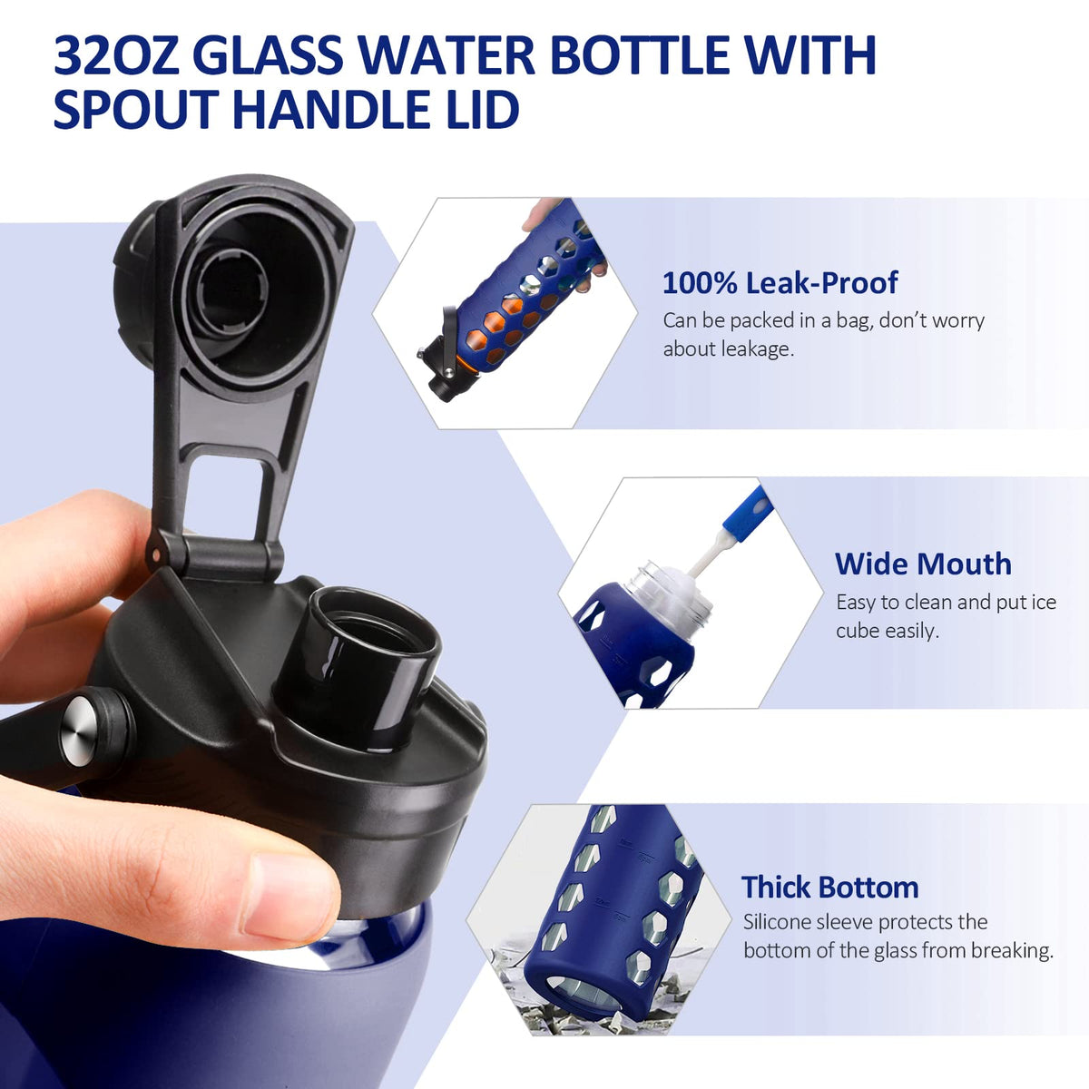 MUKOKO borosilicate glass resists temperature changes and cleans easily