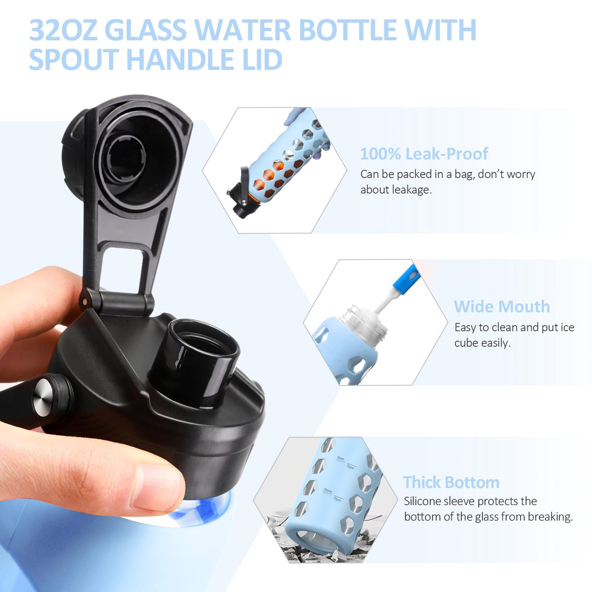MUKOKO borosilicate glass resists temperature changes for hot and cold drinks.