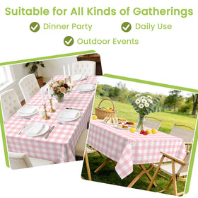 Mulbozy pink checkered design suits picnics, barbecues, and seasonal celebrations.