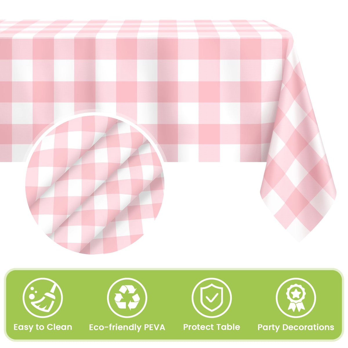 Mulbozy waterproof plastic tablecover protects surfaces during outdoor meals.